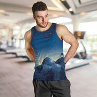 New Zealand Matariki Men Tank Top Maori Waka With Silver Fern LT05 Navy - Polynesian Pride
