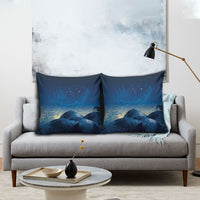 New Zealand Matariki Pillow Cover Maori Waka With Silver Fern LT05 - Polynesian Pride