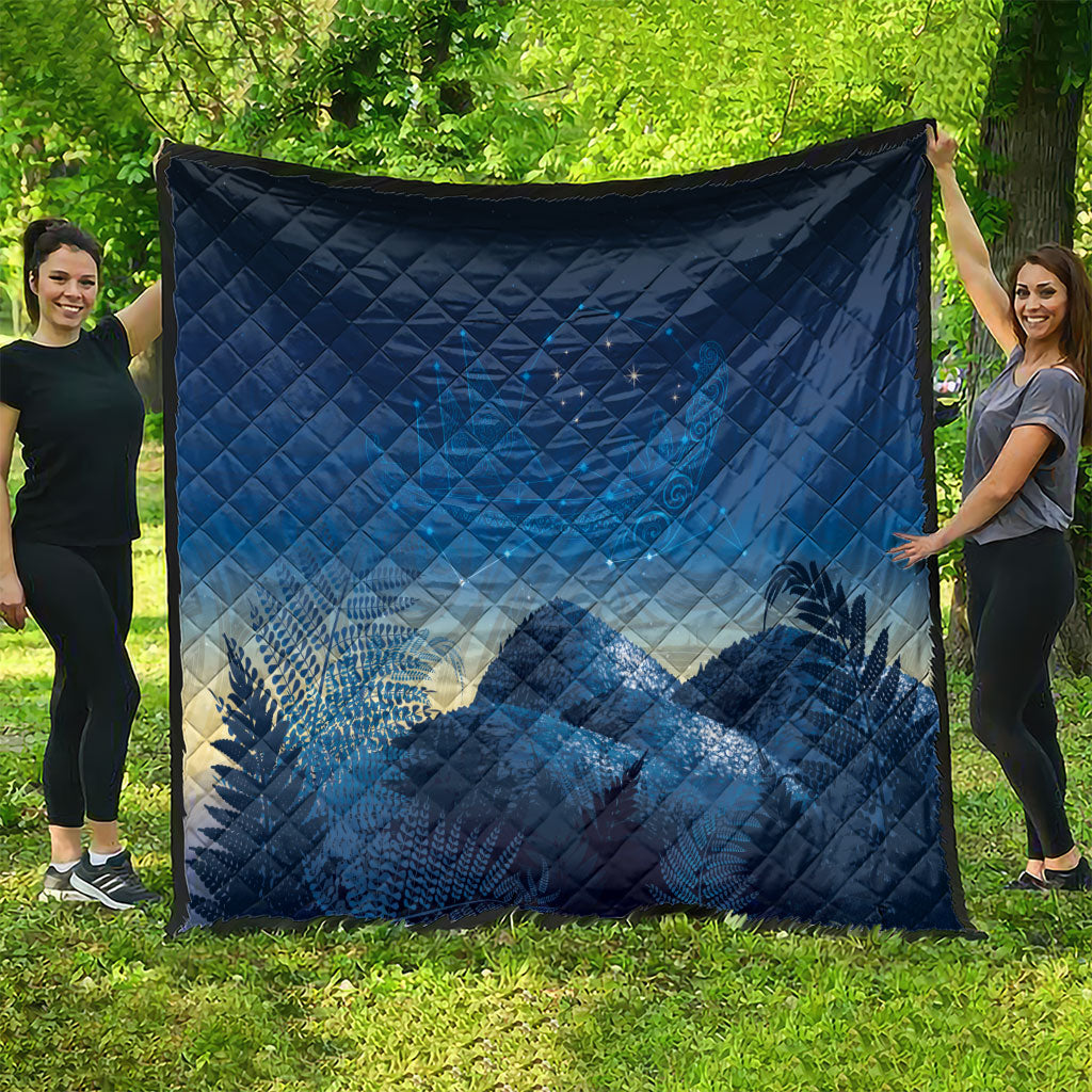 New Zealand Matariki Quilt Maori Waka With Silver Fern LT05 - Polynesian Pride
