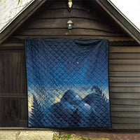 New Zealand Matariki Quilt Maori Waka With Silver Fern LT05 - Polynesian Pride