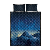 New Zealand Matariki Quilt Bed Set Maori Waka With Silver Fern LT05 - Polynesian Pride