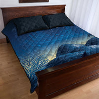 New Zealand Matariki Quilt Bed Set Maori Waka With Silver Fern LT05 - Polynesian Pride