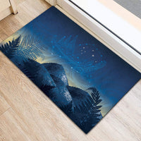 New Zealand Matariki Rubber Doormat Maori Waka With Silver Fern LT05 - Polynesian Pride