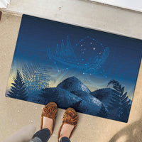 New Zealand Matariki Rubber Doormat Maori Waka With Silver Fern LT05 - Polynesian Pride