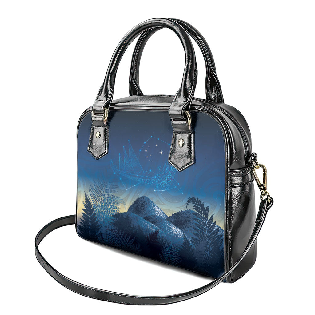 New Zealand Matariki Shoulder Handbag Maori Waka With Silver Fern LT05 - Polynesian Pride