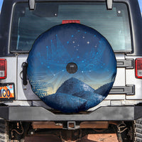 New Zealand Matariki Spare Tire Cover Maori Waka With Silver Fern LT05 Navy - Polynesian Pride