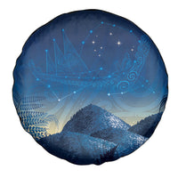 New Zealand Matariki Spare Tire Cover Maori Waka With Silver Fern LT05 - Polynesian Pride