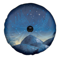New Zealand Matariki Spare Tire Cover Maori Waka With Silver Fern LT05 - Polynesian Pride