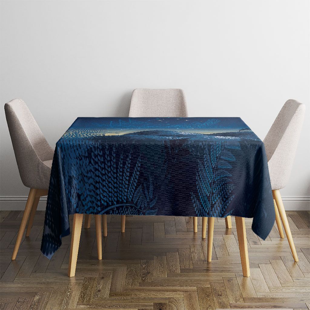 New Zealand Matariki Tablecloth Maori Waka With Silver Fern LT05 - Polynesian Pride