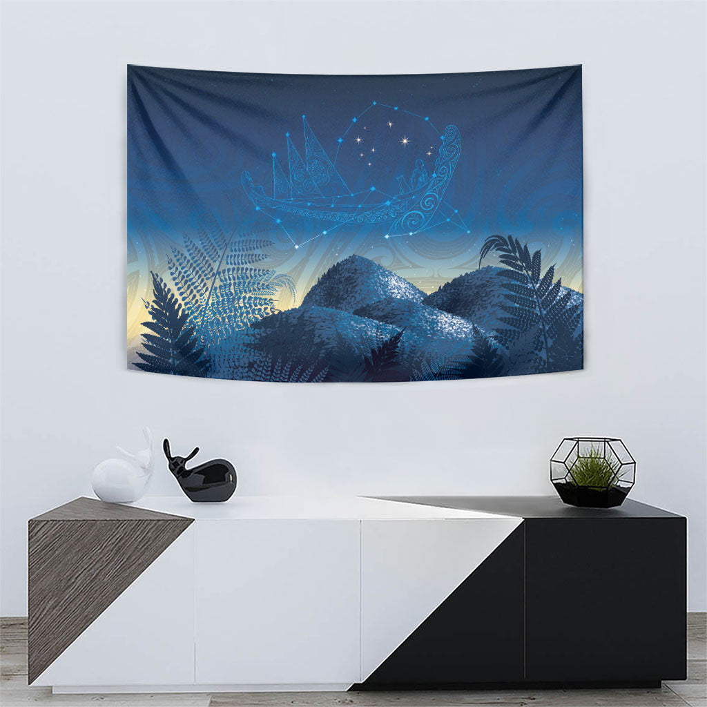 New Zealand Matariki Tapestry Maori Waka With Silver Fern LT05 - Polynesian Pride