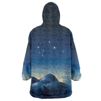 New Zealand Matariki Wearable Blanket Hoodie Maori Waka With Silver Fern LT05 - Polynesian Pride