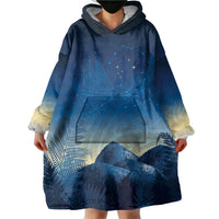 New Zealand Matariki Wearable Blanket Hoodie Maori Waka With Silver Fern LT05 - Polynesian Pride