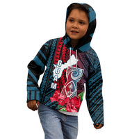 Guam Kid Hoodie Latte Stone Mix Bougainvillea Polynesian Pattern LT05 - Polynesian Pride