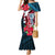 Guam Mermaid Dress Latte Stone Mix Bougainvillea Polynesian Pattern LT05 Women Blue - Polynesian Pride