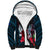 Guam Sherpa Hoodie Latte Stone Mix Bougainvillea Polynesian Pattern LT05 Unisex Blue - Polynesian Pride