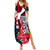 Guam Summer Maxi Dress Latte Stone Mix Bougainvillea Polynesian Pattern LT05 Women Blue - Polynesian Pride