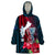 Guam Wearable Blanket Hoodie Latte Stone Mix Bougainvillea Polynesian Pattern LT05 One Size Blue - Polynesian Pride