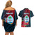 Personalized Guam Couples Matching Off Shoulder Short Dress and Hawaiian Shirt Latte Stone Mix Bougainvillea Polynesian Pattern LT05 - Polynesian Pride