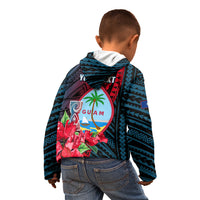 Personalized Guam Kid Hoodie Latte Stone Mix Bougainvillea Polynesian Pattern LT05 - Polynesian Pride