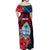 Personalized Guam Off Shoulder Maxi Dress Latte Stone Mix Bougainvillea Polynesian Pattern LT05 - Polynesian Pride