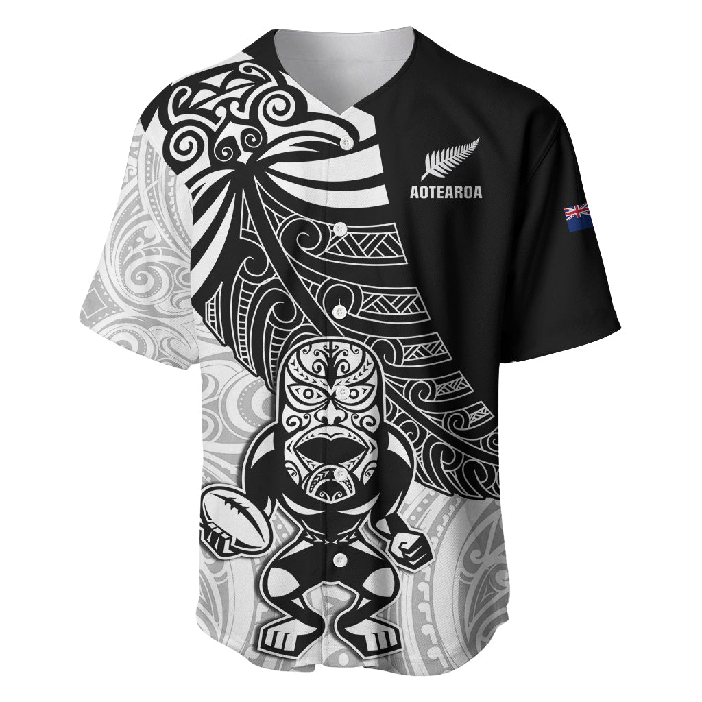 New Zealand Silver Fern Rugby Baseball Jersey World Cup 2023 Go Aotearoa Maori Pattern LT05 Black - Polynesian Pride