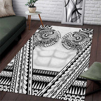 Polynesian Tattoo Inspired Cosplay Costume Area Rug Tribal Warrior White - Polynesian Pride
