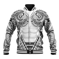 Polynesian Tattoo Inspired Cosplay Costume Baseball Jacket Tribal Warrior White LT05 Unisex White - Polynesian Pride