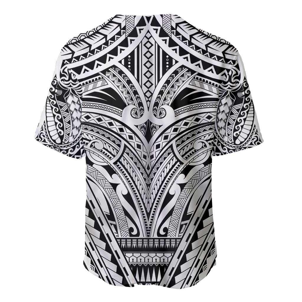 Polynesian Tattoo Inspired Cosplay Costume Baseball Jersey Tribal Warrior White - Polynesian Pride