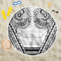 Polynesian Tattoo Inspired Cosplay Costume Beach Blanket Tribal Warrior White LT05 One Size 150cm White - Polynesian Pride