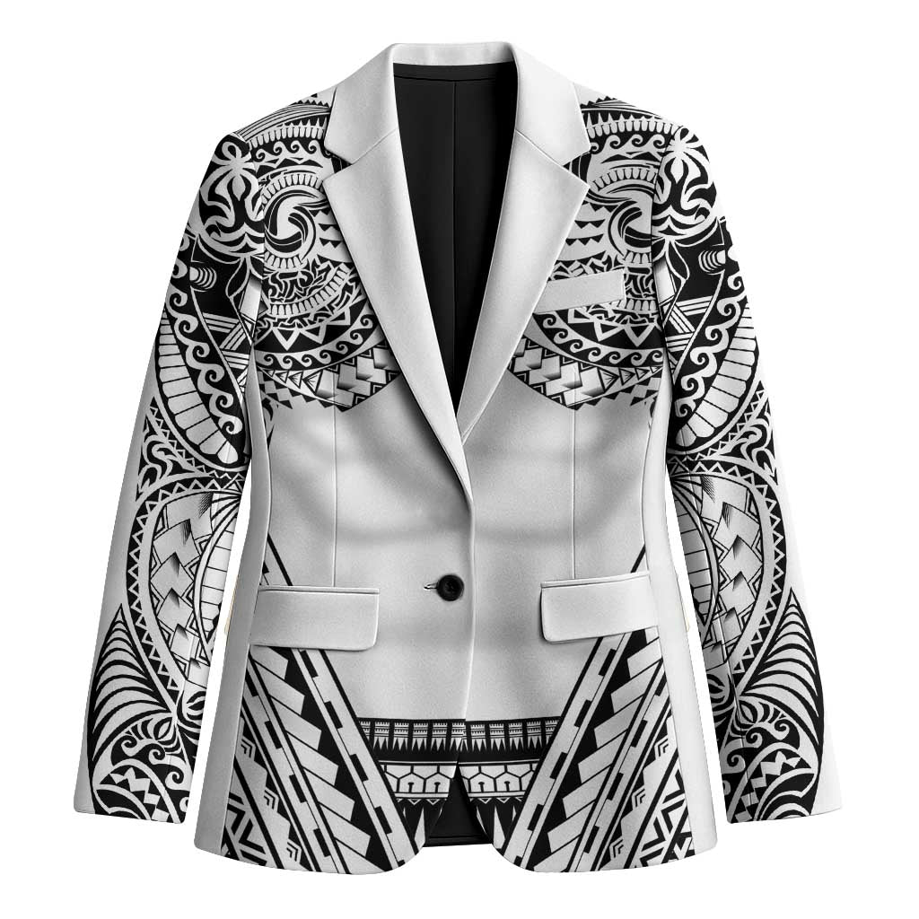 Polynesian Tattoo Inspired Cosplay Costume Blazer Tribal Warrior White - Polynesian Pride
