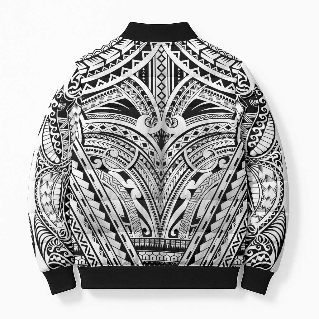 Polynesian Tattoo Inspired Cosplay Costume Bomber Puffer Jacket Tribal Warrior White LT05 - Polynesian Pride