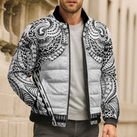 Polynesian Tattoo Inspired Cosplay Costume Bomber Puffer Jacket Tribal Warrior White LT05 - Polynesian Pride