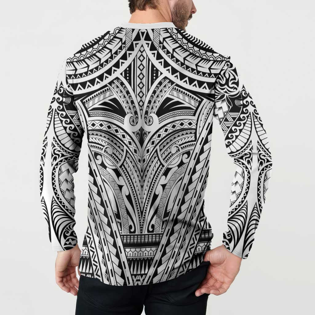 Polynesian Tattoo Inspired Cosplay Costume Button Sweatshirt Tribal Warrior White LT05 - Polynesian Pride