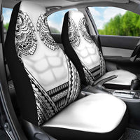 Polynesian Tattoo Inspired Cosplay Costume Car Seat Cover Tribal Warrior White - Polynesian Pride