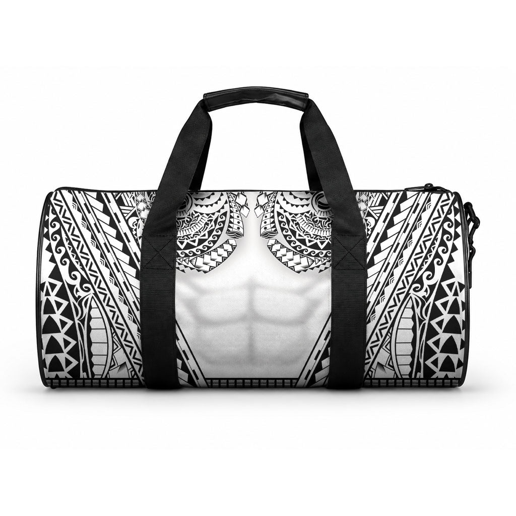 Polynesian Tattoo Inspired Cosplay Costume Duffle Bag Tribal Warrior White