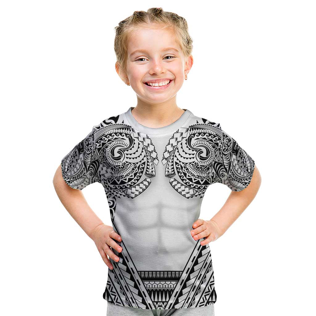 Polynesian Tattoo Inspired Cosplay Costume Kid T Shirt Tribal Warrior White - Polynesian Pride