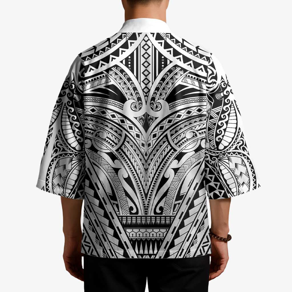 Polynesian Tattoo Inspired Cosplay Costume Kimono Tribal Warrior White LT05 - Polynesian Pride