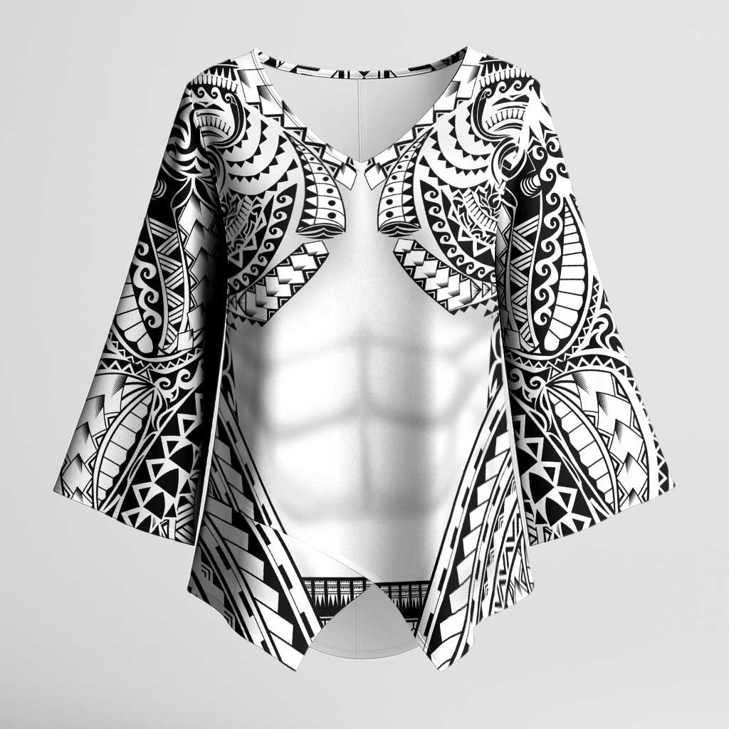 Polynesian Tattoo Inspired Cosplay Costume Kimono Sleeve Blouse Tribal Warrior White LT05 Female White - Polynesian Pride