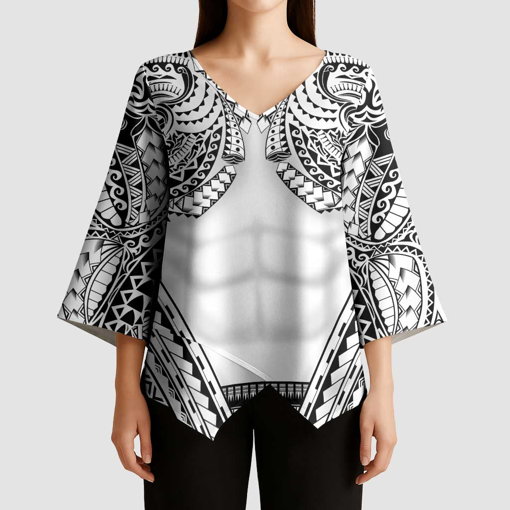 Polynesian Tattoo Inspired Cosplay Costume Kimono Sleeve Blouse Tribal Warrior White LT05 - Polynesian Pride