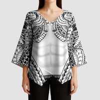 Polynesian Tattoo Inspired Cosplay Costume Kimono Sleeve Blouse Tribal Warrior White LT05 - Polynesian Pride