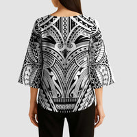 Polynesian Tattoo Inspired Cosplay Costume Kimono Sleeve Blouse Tribal Warrior White LT05 - Polynesian Pride