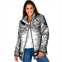 Polynesian Tattoo Inspired Cosplay Costume Padded Jacket Tribal Warrior White LT05 Women White - Polynesian Pride