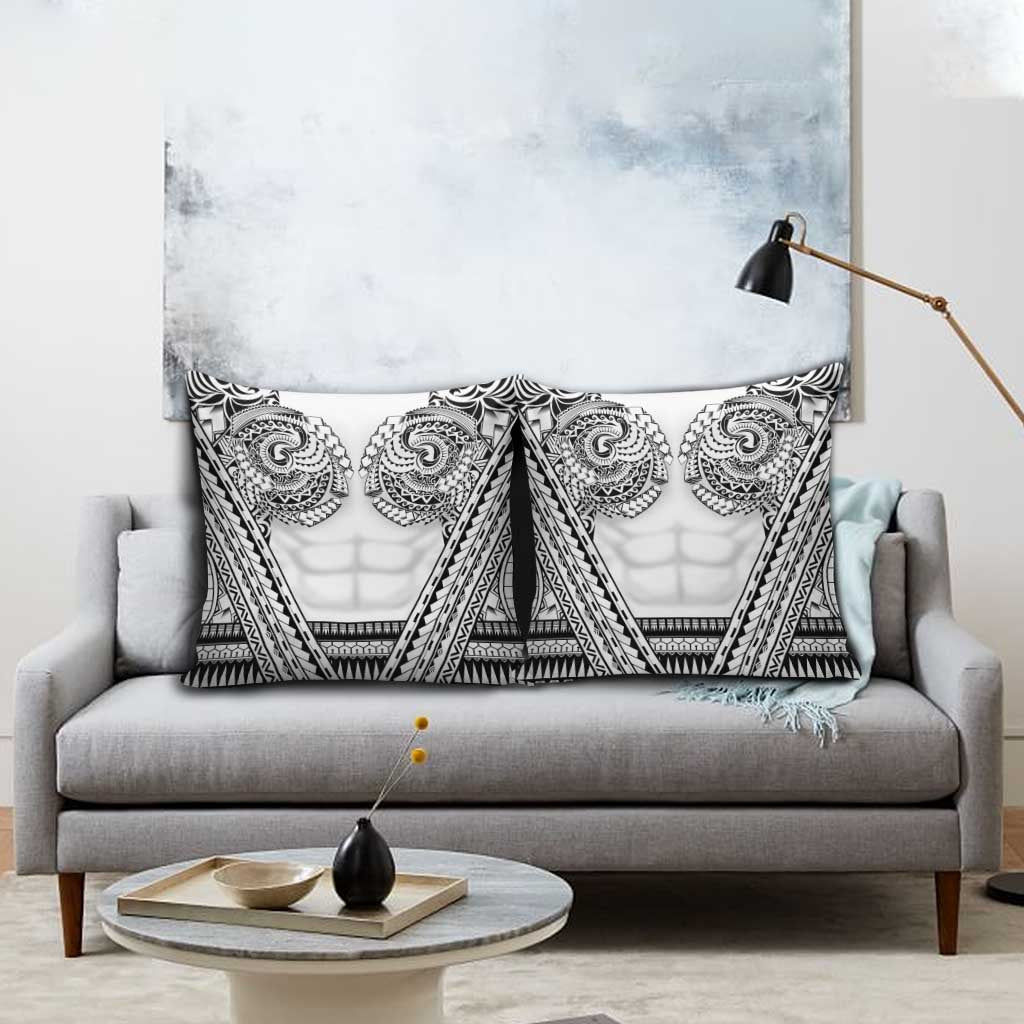 Polynesian Tattoo Inspired Cosplay Costume Pillow Cover Tribal Warrior White - Polynesian Pride
