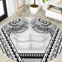 Polynesian Tattoo Inspired Cosplay Costume Round Carpet Tribal Warrior White - Polynesian Pride
