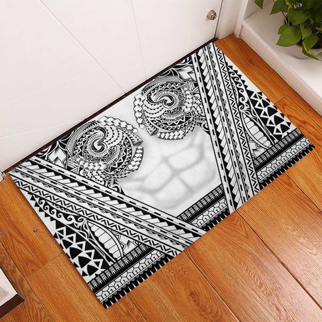 Polynesian Tattoo Inspired Cosplay Costume Rubber Doormat Tribal Warrior White LT05 - Polynesian Pride
