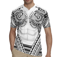 Polynesian Tattoo Inspired Cosplay Costume Rugby Jersey Tribal Warrior White LT05 - Polynesian Pride