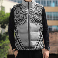 Polynesian Tattoo Inspired Cosplay Costume Sleeveless Puffer Jacket Tribal Warrior White LT05 - Polynesian Pride