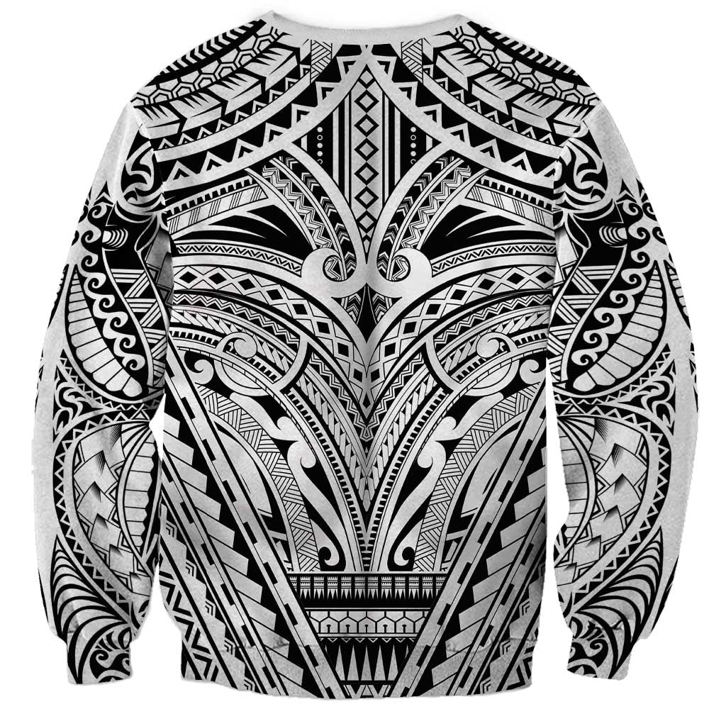 Polynesian Tattoo Inspired Cosplay Costume Sweatshirt Tribal Warrior White LT05 - Polynesian Pride