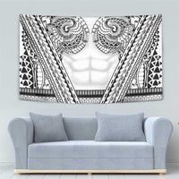 Polynesian Tattoo Inspired Cosplay Costume Tapestry Tribal Warrior White - Polynesian Pride