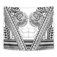 Polynesian Tattoo Inspired Cosplay Costume Tapestry Tribal Warrior White - Polynesian Pride